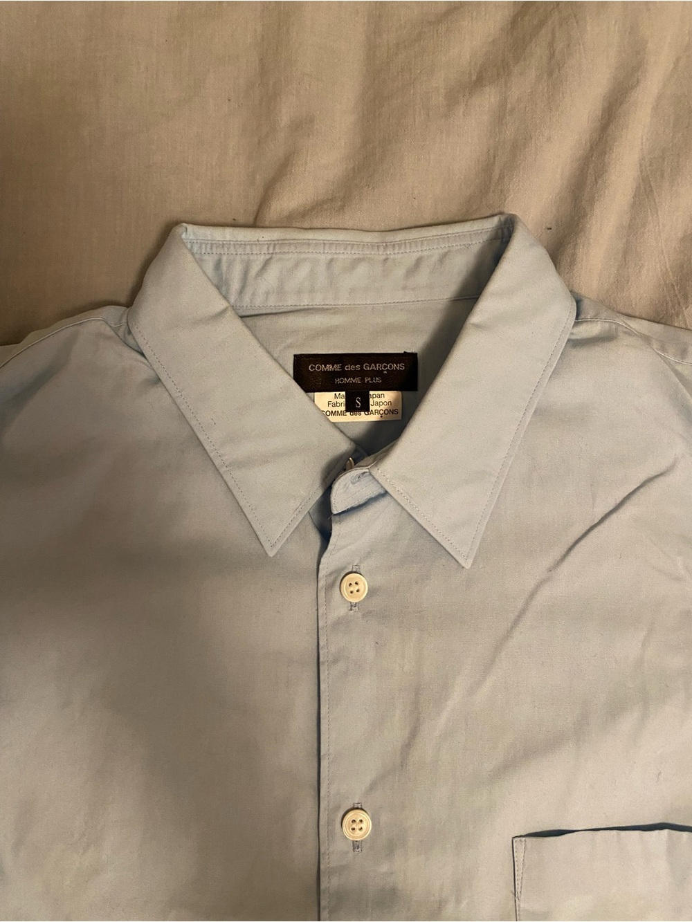 Comme des Garcons Homme Plus Blue Button-Up Dress Shirt